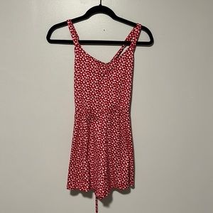 Hollister Red Floral Romper
